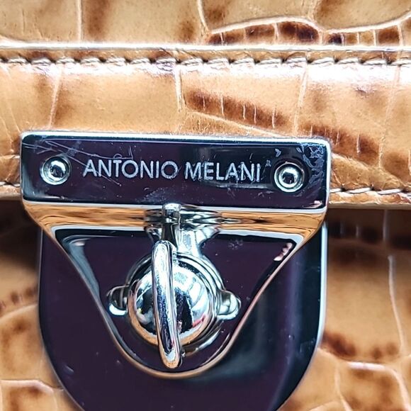 Antonio Melani Orangey Tan & Brown Faux Crocodile Bag - Picture 5 of 10